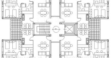 2 Daireli kat planı dwg projesi Autocad Projeler