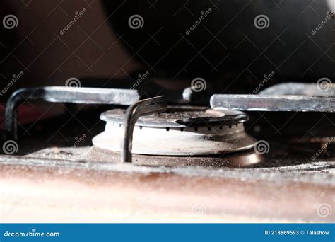 Old Dirty Gas Stove Burner Close Up Stock Image Image Of Black Home