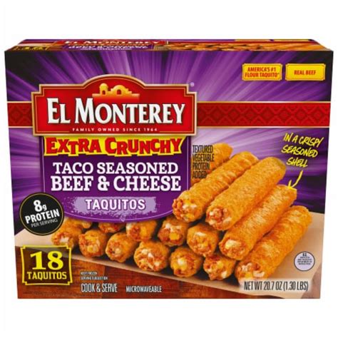 El Monterey Extra Crunchy Taco Seasoned Beef Cheese Taquitos Ct