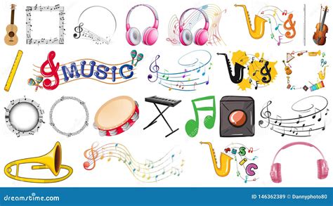 Set Of Musical Instruments Cartoon Vector CartoonDealer 146362389