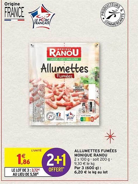 Promo Allumettes fumées monique ranou chez Intermarché Express