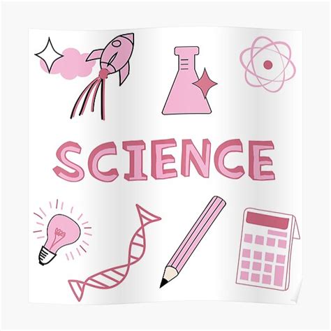 Pink Science School Subject Sticker Pack Poster By The Goods Redbubble