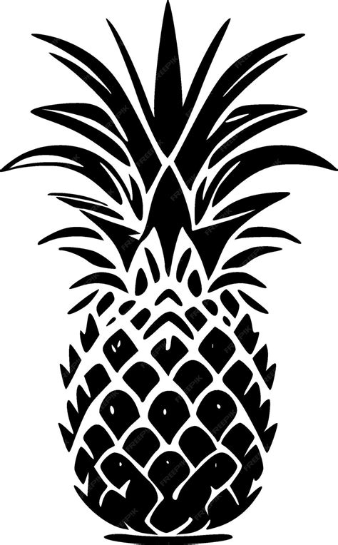 Premium Vector Pineapple Black And White Vector Illustration