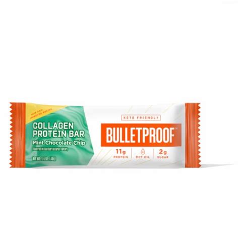 Bulletproof Mint Chocolate Chip Collagen Protein Bar 1 4 Oz Kroger