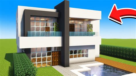 Minecraft Como Construir Uma Casa Moderna Manyacraft Tutorial Youtube