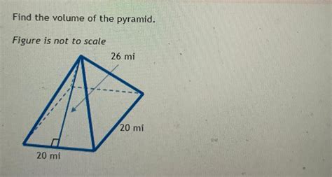 Solved Find the volume of the pyramid. Figure is not to | Chegg.com