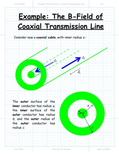 Example The B Field Of Coaxial Transmission Line