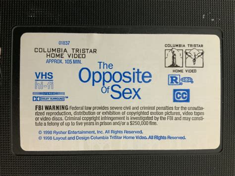 The Opposite Of Sex 1998 VHS Christina Ricci VHSshopCom 43396018372 EBay