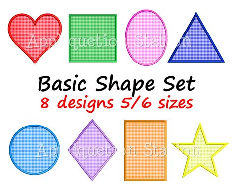 Basic Shape Set Applique Machine Embroidery Design Heart