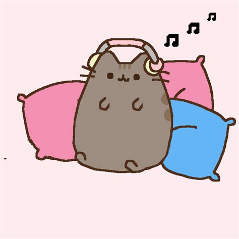 Pixilart Pusheen Listing To Music By Starlightlizaa