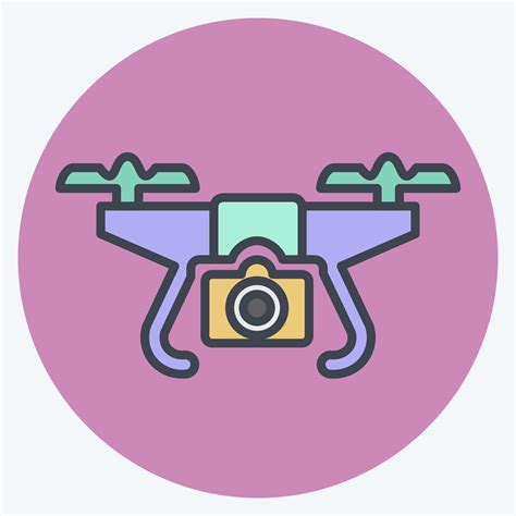 Icon Drone With Camera Related To Drone Symbol Color Mate Style