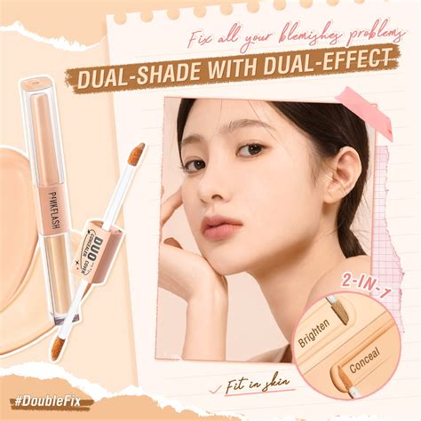 Pinkflash Waterproof 2 In 1 Dual Shade Concealer Full Coverage