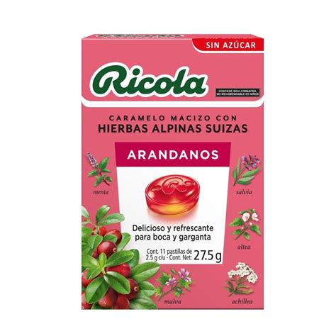 Caramelo macizo Ricola arándanos 27 5 g Walmart