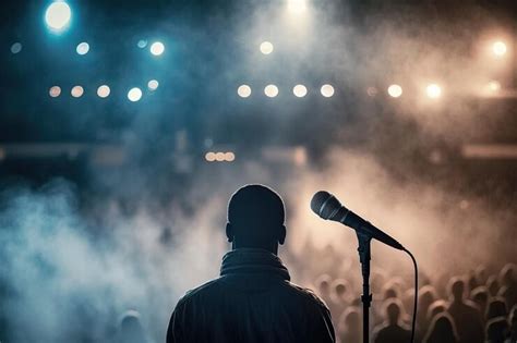 Premium Photo | Singer on the main stage big music festival