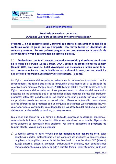 Comportamiento Del Consumidor Soluci N Pec Copia Comportamiento