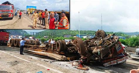 Mumbai Pune Expressway Accident Container Collides With Divider And