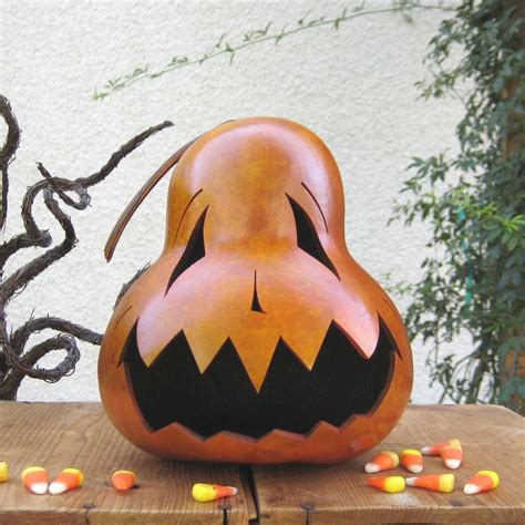 Halloween Gourd Jack O Lantern Natural Fall Harvest Pumpkin