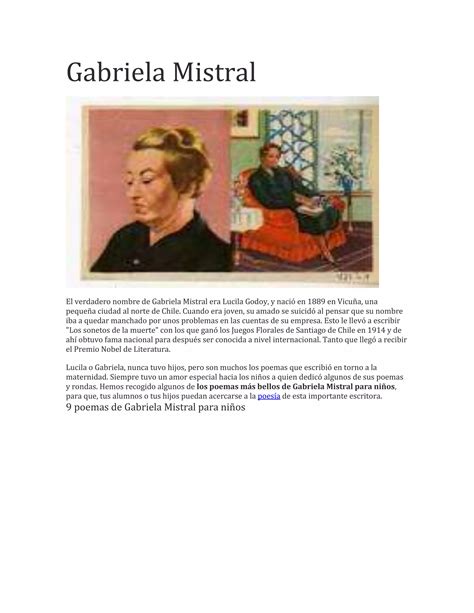 Gabriela Mistral Poemas Docx