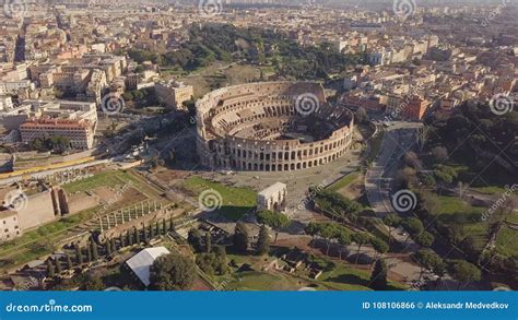 Aerial view of Colosseum stock footage. Video of exterior - 108106866