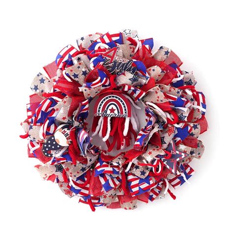 July 4th Wreath Patriotic Americana Wreath Handcrafted Memorial Day