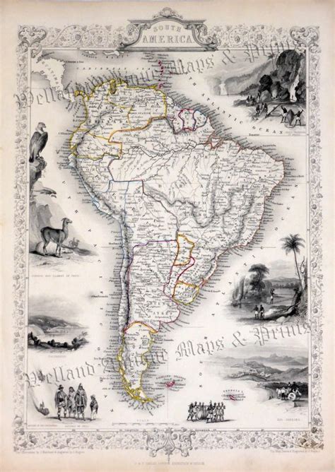 SOUTH AMERICA By John Tallis J Rapkin C 1851 Welland Antique Maps