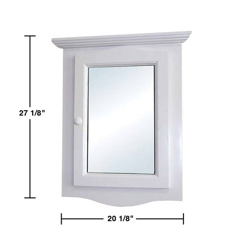 Spec Corner Medicine White Wood Cabinet Recessed Mirror