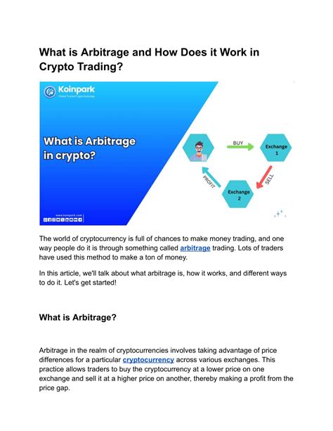 Ppt What Is Arbitrage And How Does It Work In Crypto Trading