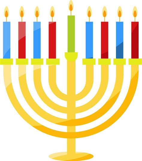 Colorful Burning Menorah Icon In Flat Style 24154231 Vector Art At