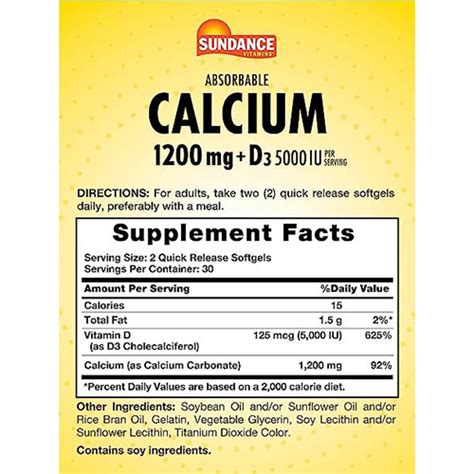 Sundance Vitamins Absorbable Calcium Iu Softgels 60 Count