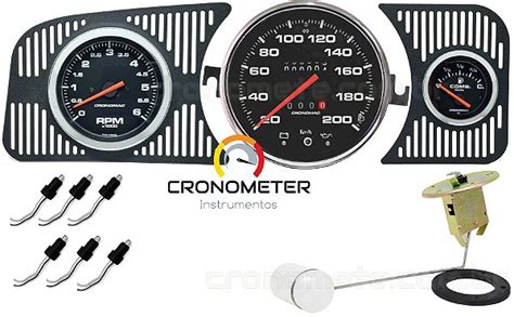 Painel Para Fusca Veloc Metro Rpm Nivel Combust Vel Cronometer