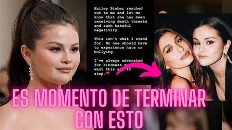 Selena Gomez Defiende A Hailey Bieber Esto Tiene Que Acabar Youtube