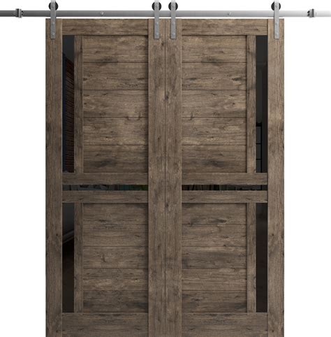 Sturdy Double Barn Door 36 X 84 Inches With Veregio 7588 Cognac Oak