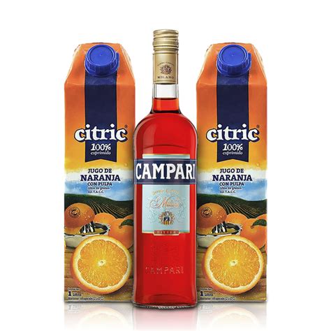 Pack Campari Ml Jugos De Naranja L