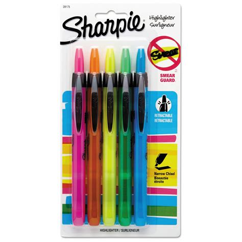 SHARPIE, Chisel, Retractable, Retractable Highlighter - 802G03|28175PP ...