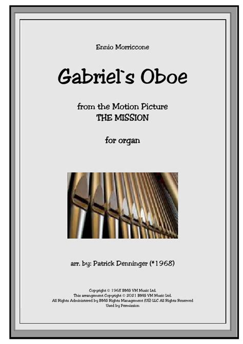 Gabriel S Oboe Sheet Music Ennio Morricone Organ