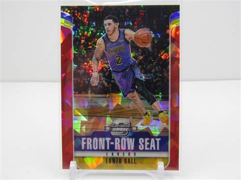 Lonzo Ball Contenders Optic Red Cracked Ice Prizm Front Row