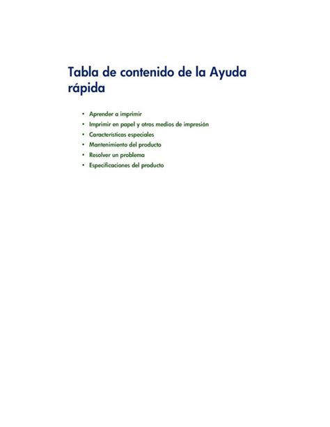 PDF Tabla de contenido de la Ayuda rápidah10032 La impresora tiene