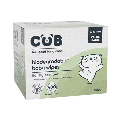 Buy Cub Biodegradable Lightly Scented Baby Wipes Coles