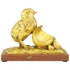 Bronze Chick With Eggshell By G Gardet At 1stDibs