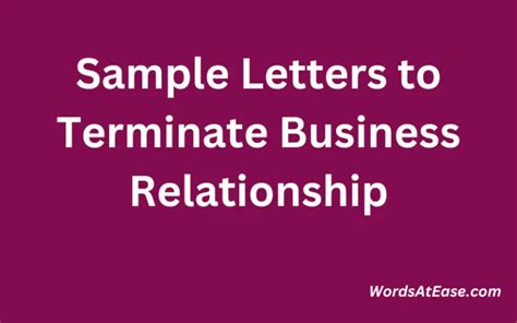 15 Sample Letters To Terminate Business Relationship Words At Ease