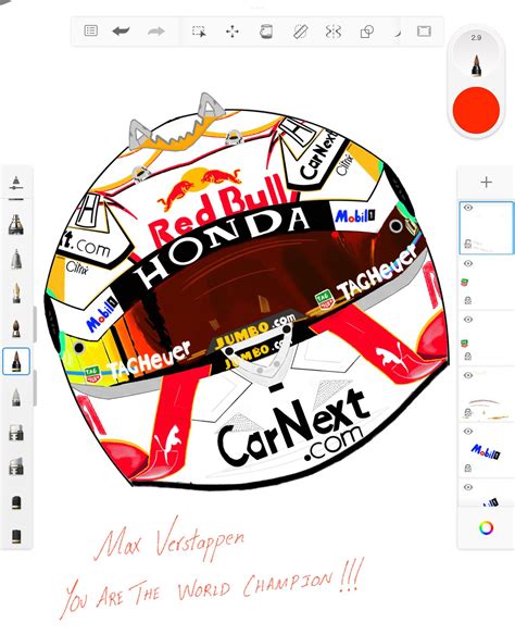 Just finished drawing Max’s helmet! : r/formula1