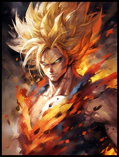 Plakat na Ścianę Obraz Dragon Ball Z Son Goku SSJ2 Anime 50x70 cm