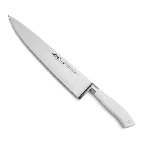 Cuchillo Cocinero Acero Inoxidable Forjado Nitrum 250 Mm Mango Blanco