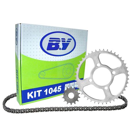 Kit Relação Coroa Pinhão e Corrente para Moto EN 125 Yes Intruder 125