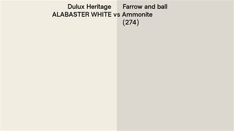 Dulux Heritage Alabaster White Vs Farrow And Ball Ammonite 274 Side By Side Comparison