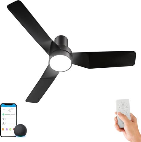 Amazon.com: 44 Inch Black Smart Ceiling Fan with Remote, Dimmable