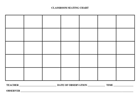 Free Printable Classroom Seating Chart Template Printable Templates