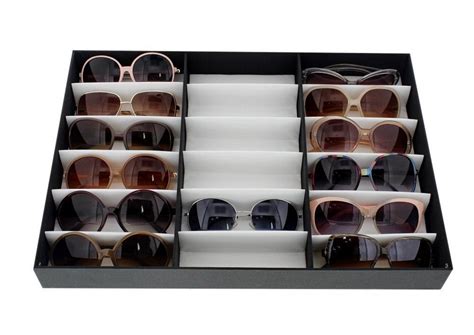 Juvale 18 Slot Sunglass Organizer Display Case Storage For Women And