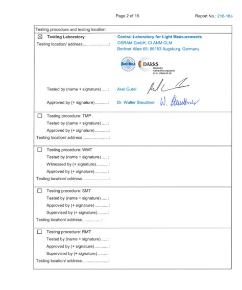 Osram Test Report Iec Photobiological Safety Of Lamps And Lamp