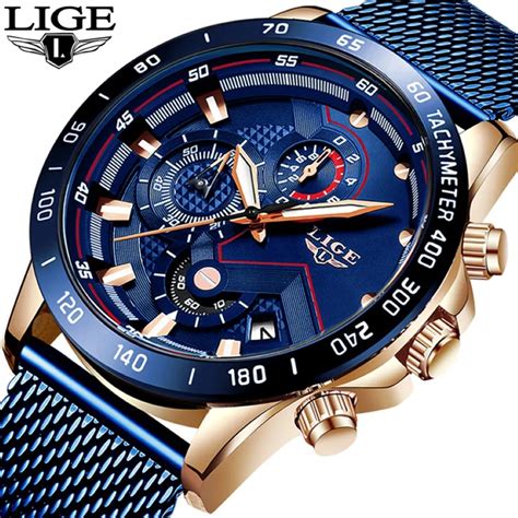 Lige New Mens Casual Watch For Men Date Quartz Wrist Watches Sport